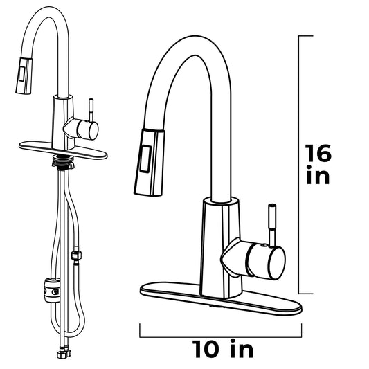 Tehila Black Finish High-Arc Pull-Down Faucet - view 2