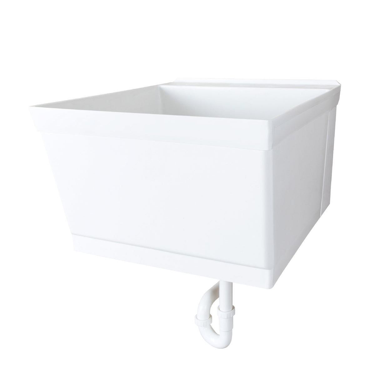 Tehila Standard Wall-Mounted White Utility Sink, Water Supply Lines Included