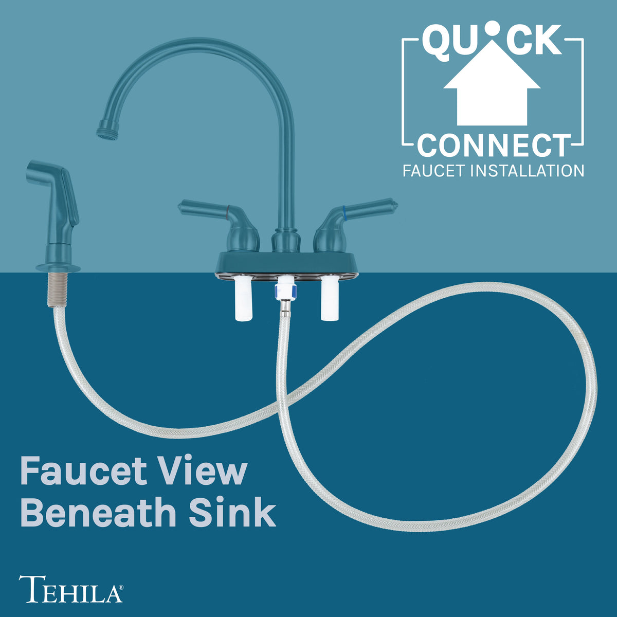 Tehila Space Saver Freestanding Black Utility Sink with Stainless Steel Finish Gooseneck Faucet and Side Sprayer - view 8