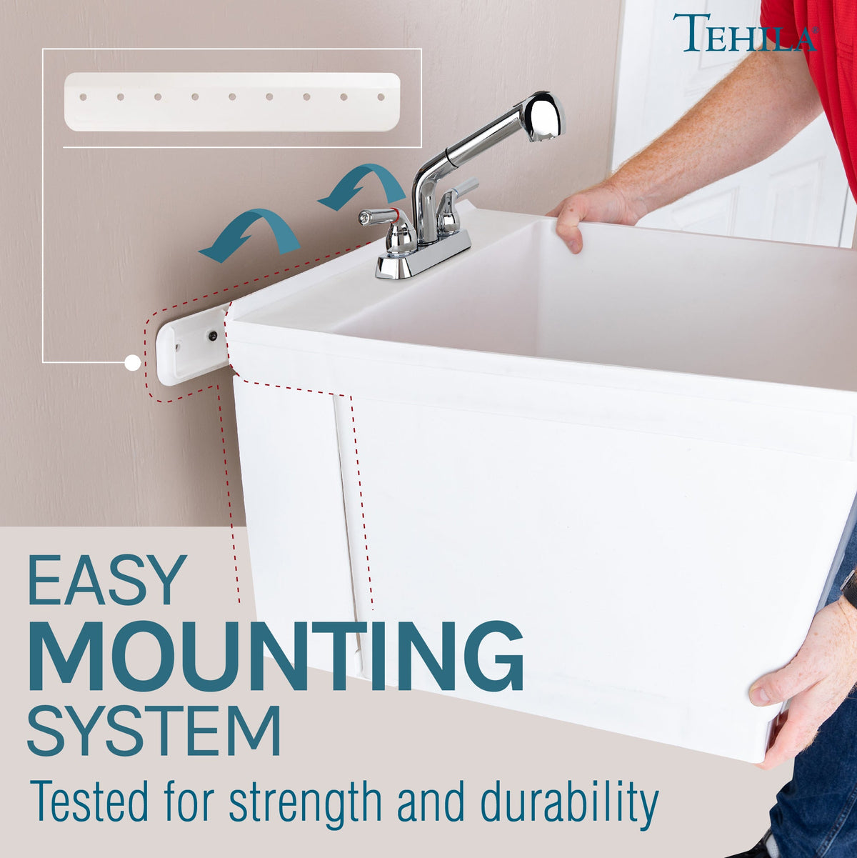 Tehila White Wall Mounting Kit for Tehila Standard Sinks - view 4