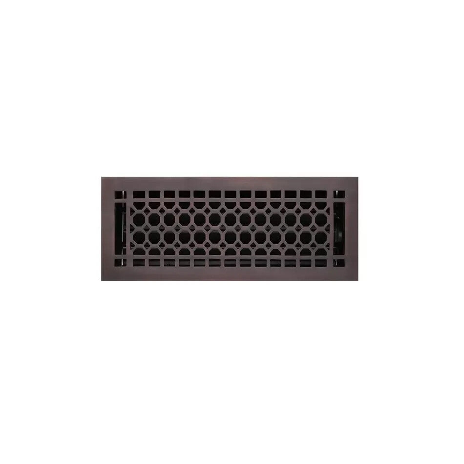 Signature Hardware-4"x12" Honeycomb Brass Floor Register-Bronze