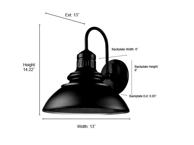 ML Lighting Adda Collection 81102-PBK Outdoor Wall Light Black