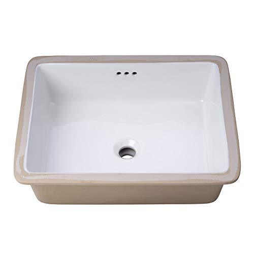 Miseno MNO1713BWH 20"X16" Rectangular Undermount Bathroom Sink w/Overflow-White