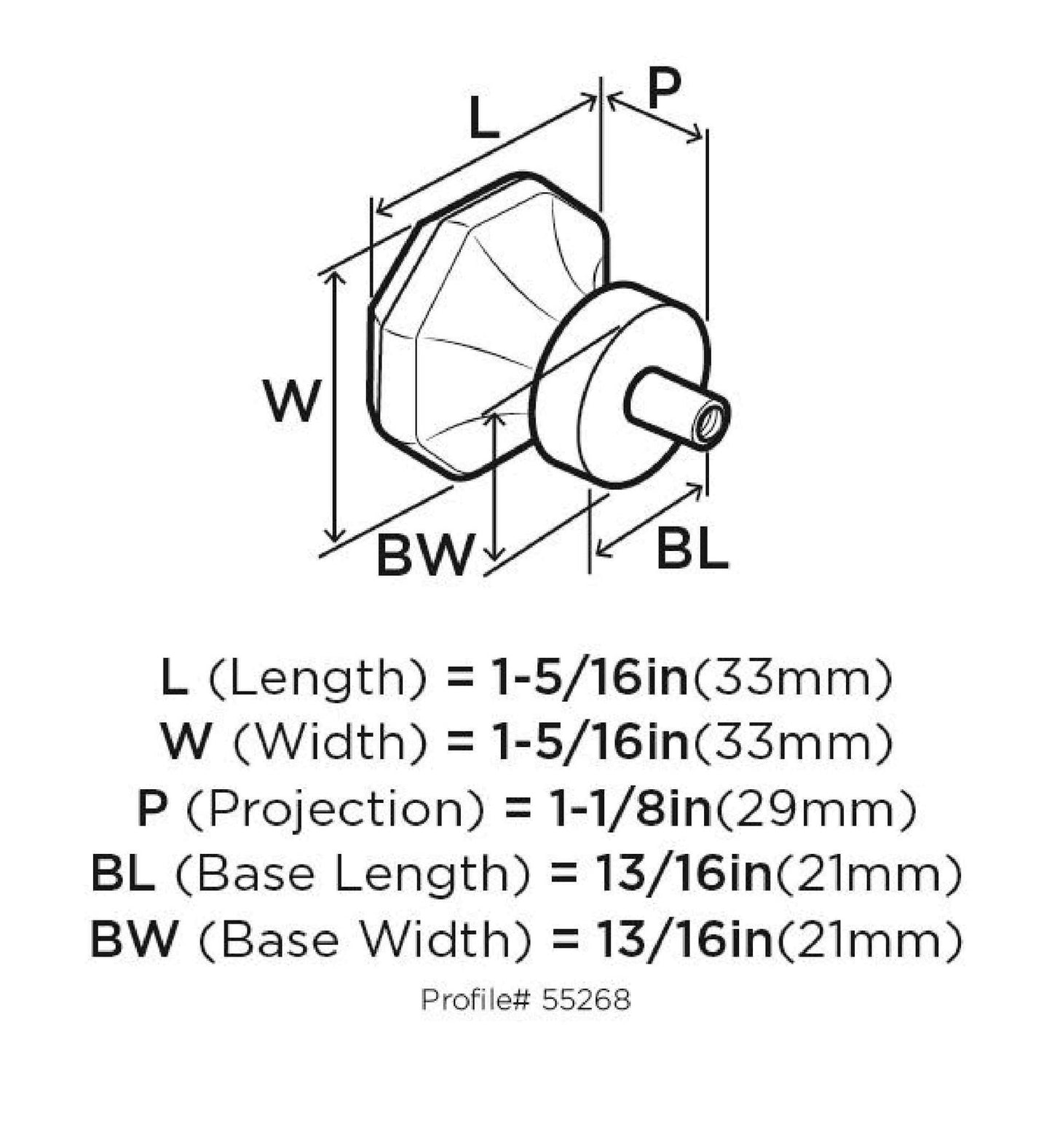Amerock BP53704G10 Classic Cabinet Knob Clear/Satin Nickel 1-5/16" Diameter