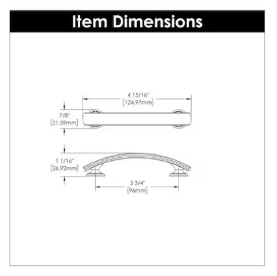 Hickory Hardware P2141-BGB American Diner 3-3/4 in Modern Arch Cabinet Pull Gold