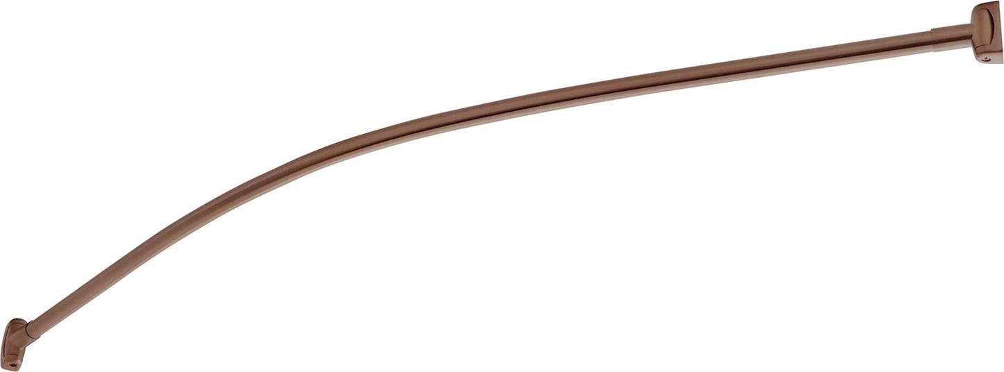 Signature Hardware 466759 60" Curved Solid Brass Shower Rod - Brushed Nickel