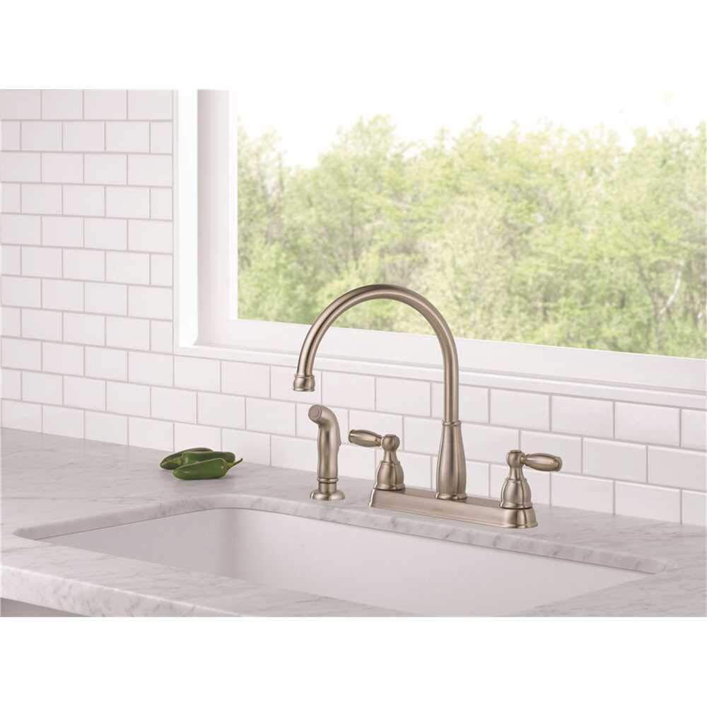 Delta D 21988LFSS S/SPRAY KTCH FCT Polished Deck Mount Faucet