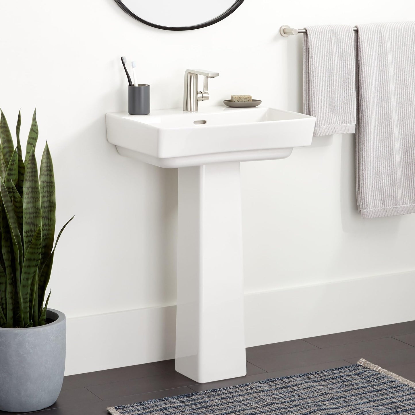 Signature Hardware Pentero Pedestal ONLY - White
