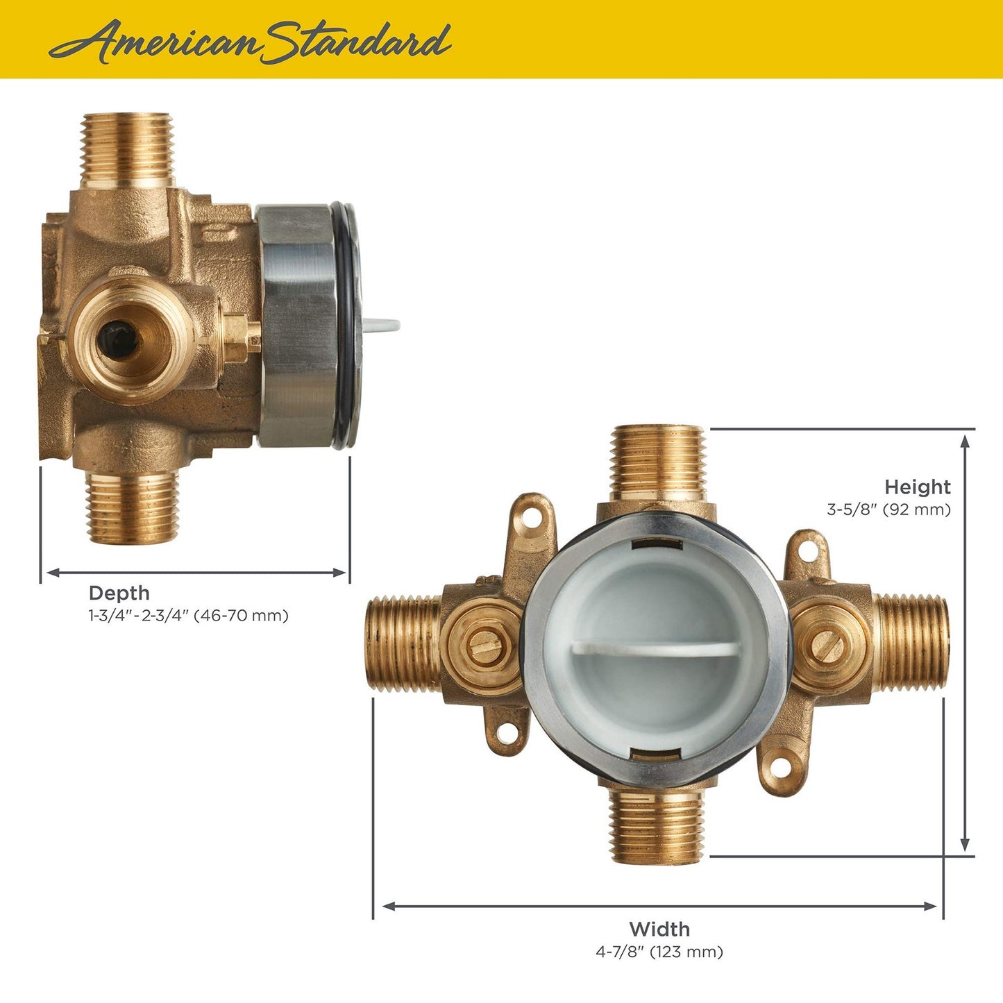 American Standard RU101SS Flash Shower Rough-in Valve w/Universal Inlets&Outlets