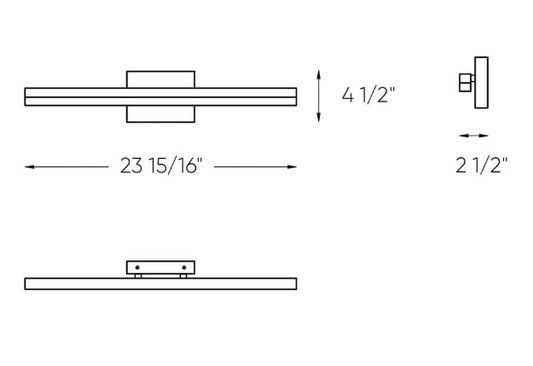 DALS Lighting - LEDVAN003-CC-24 - LED 24" Bathroom Sleek Vanity Light - Black