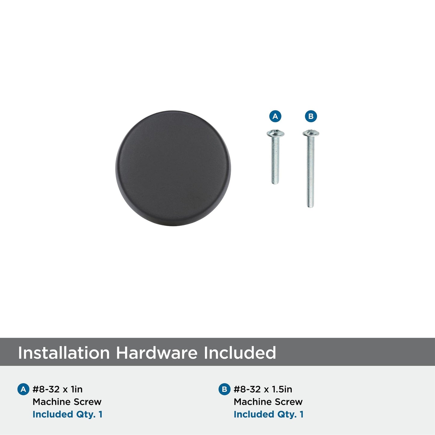 Amerock Cabinet Knob Black Bronze 1-5/8 inch (41 mm) Diameter Blackrock 1 Pack