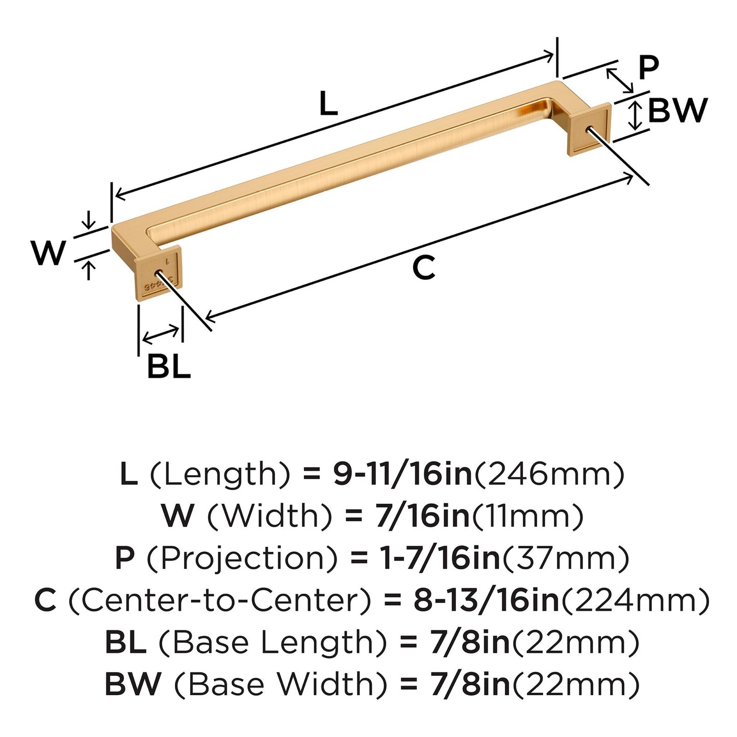 Amerock Lintel 8-13/16" Center-2-Center Champagne Bronze Cabinet Pull, BP37446CZ