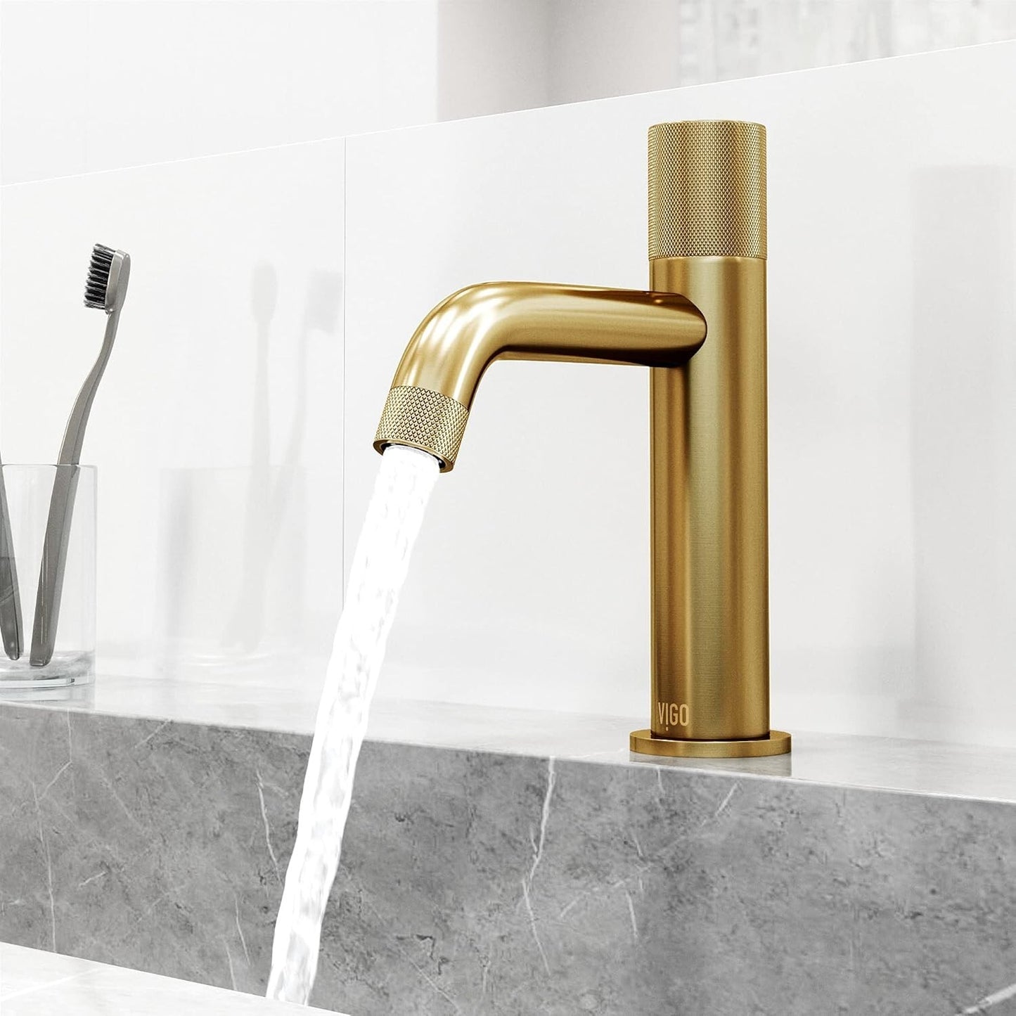 VIGO VG01048MG Apollo Single Hole 1-Handle Touch-on Bathroom Brushed Gold
