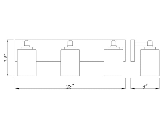 Z-Lite 3 Light Vanity 485-3V-MB, Black