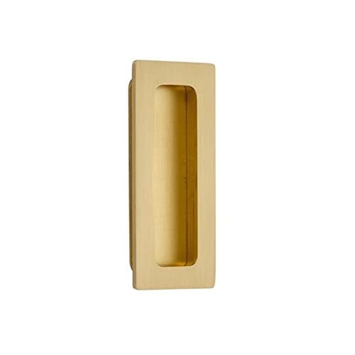 Emtek 220304US4 Modern Rectangular 4" Rectangular Flush Door Pull Satin Brass