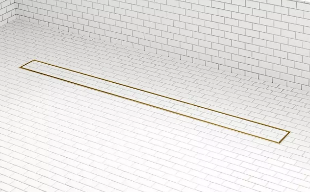 Signature Hardware 40" Tile Insert Linear Shower Drain - Brushed Gold
