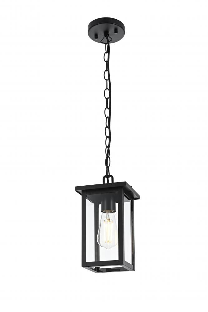 Elegant Lighting OD324H11BK Venango 7 inch Outdoor Pendant in Black
