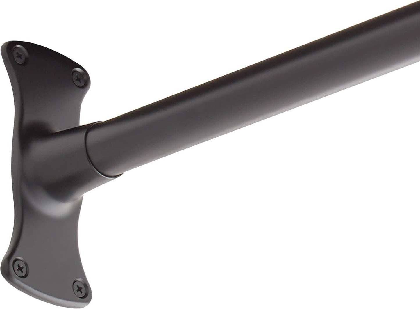 Signature Hardware 466803 60" x 48" Corner Brass Shower Rod - Matte Black