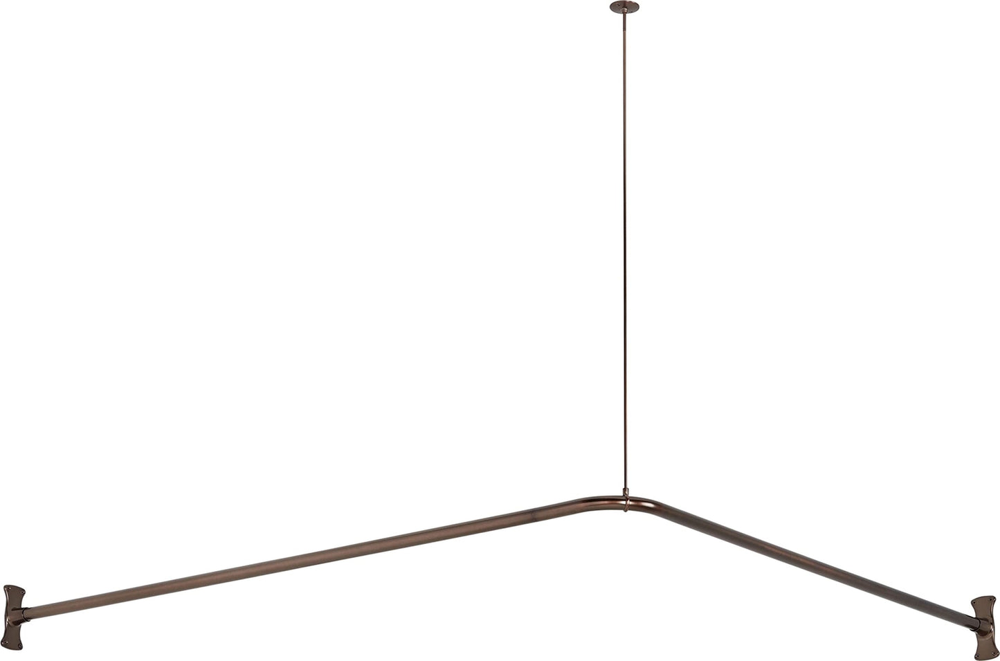 Signature Hardware 466803 60" x 48" Corner Brass Shower Rod - Matte Black