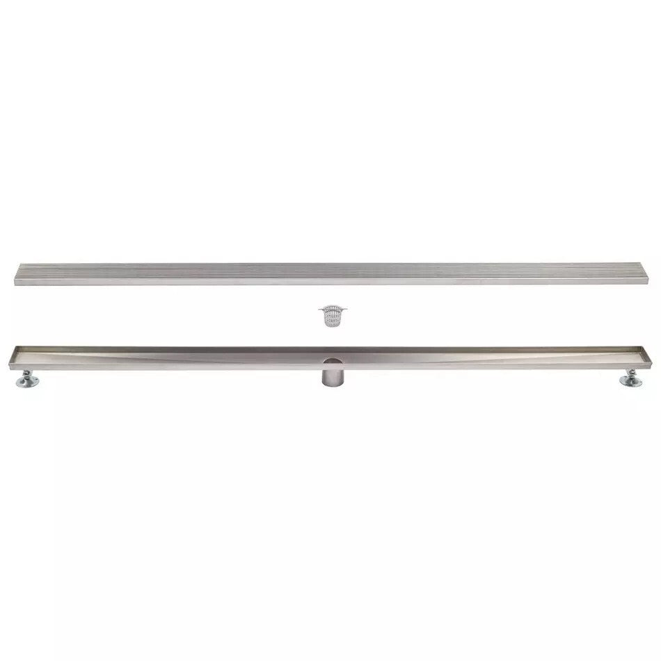 Signature Hardware - 28" Carmen Outdoor Linear Shower Drain Matte Black