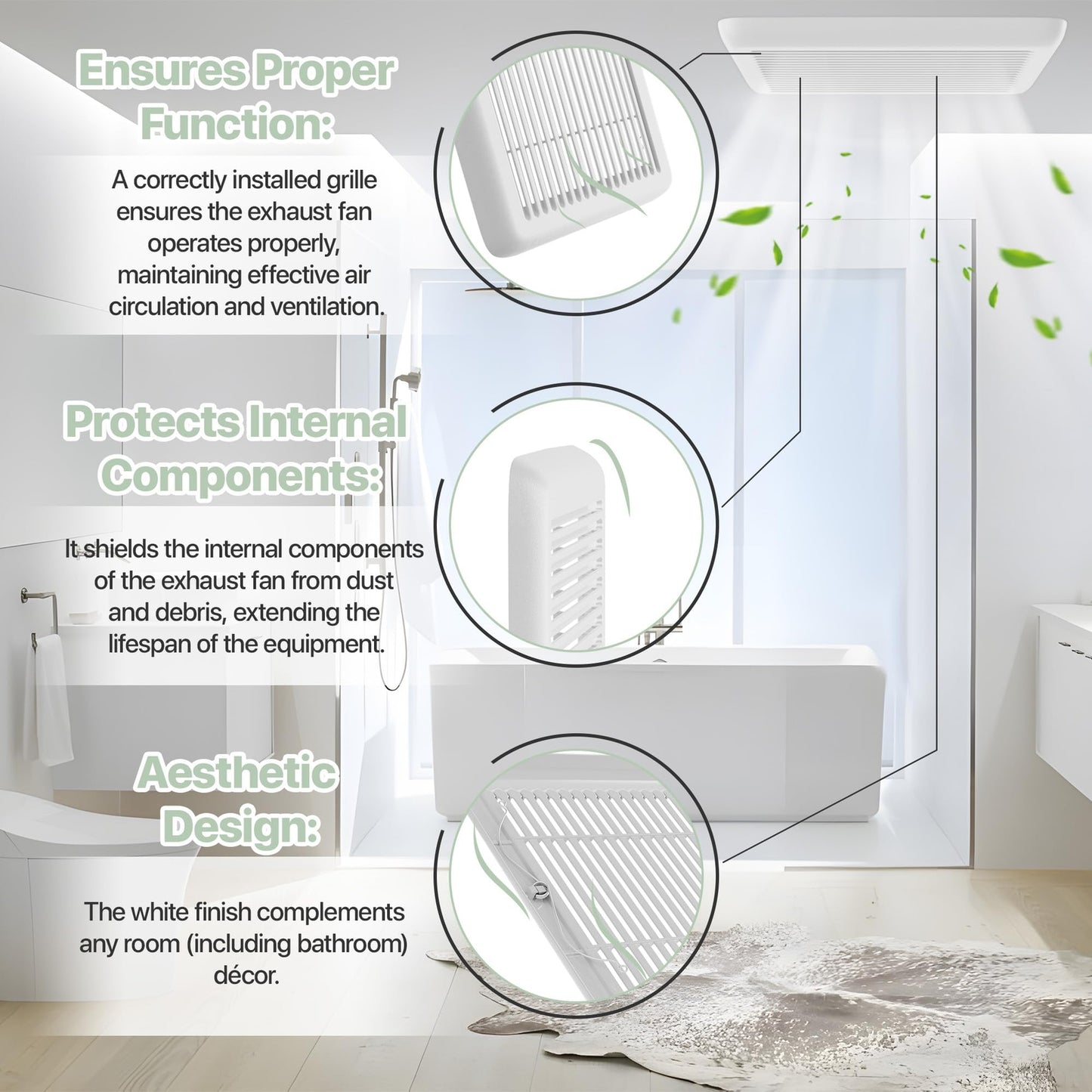 Bathroom Exhaust Fan Replacement Grille/Cover - 11-3/8" x 12" x 1"