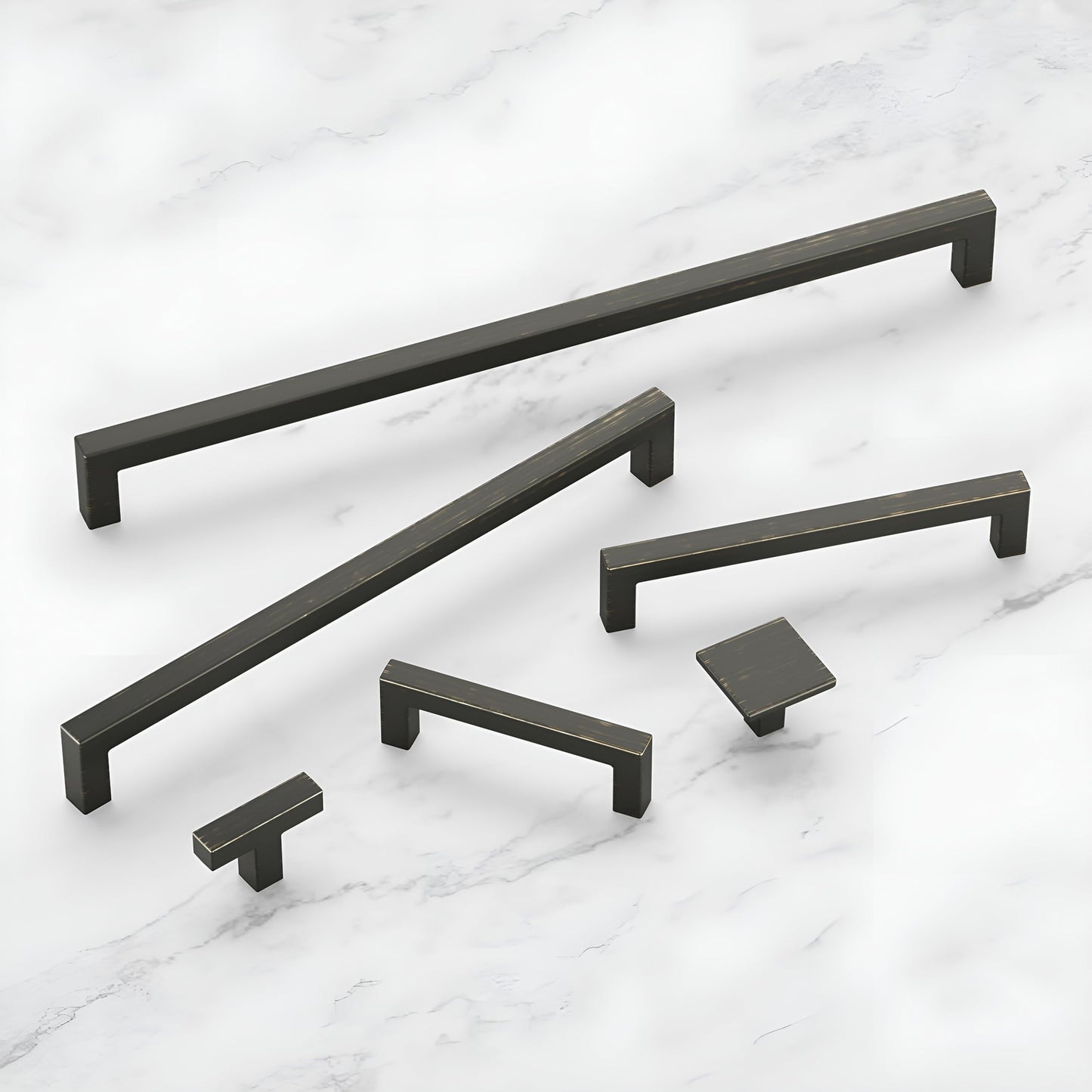 Hickory Solid Core Kitchen Cabinet Pulls, Luxury Handles, 3 Inch Hole Center