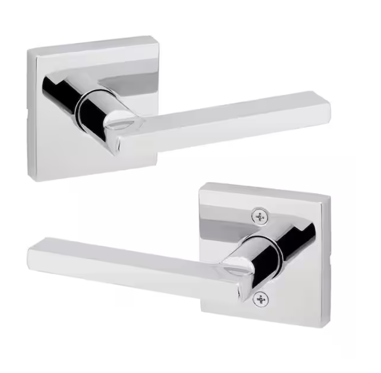 Kwikset Halifax Square Passage Door Lever - Polished Chrome (97200-861)