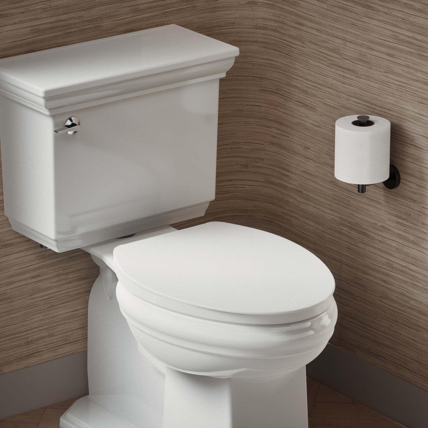 KOHLER K-26801-0 Impro ReadyLatch Quiet Close Elongated Toilet Seat, White