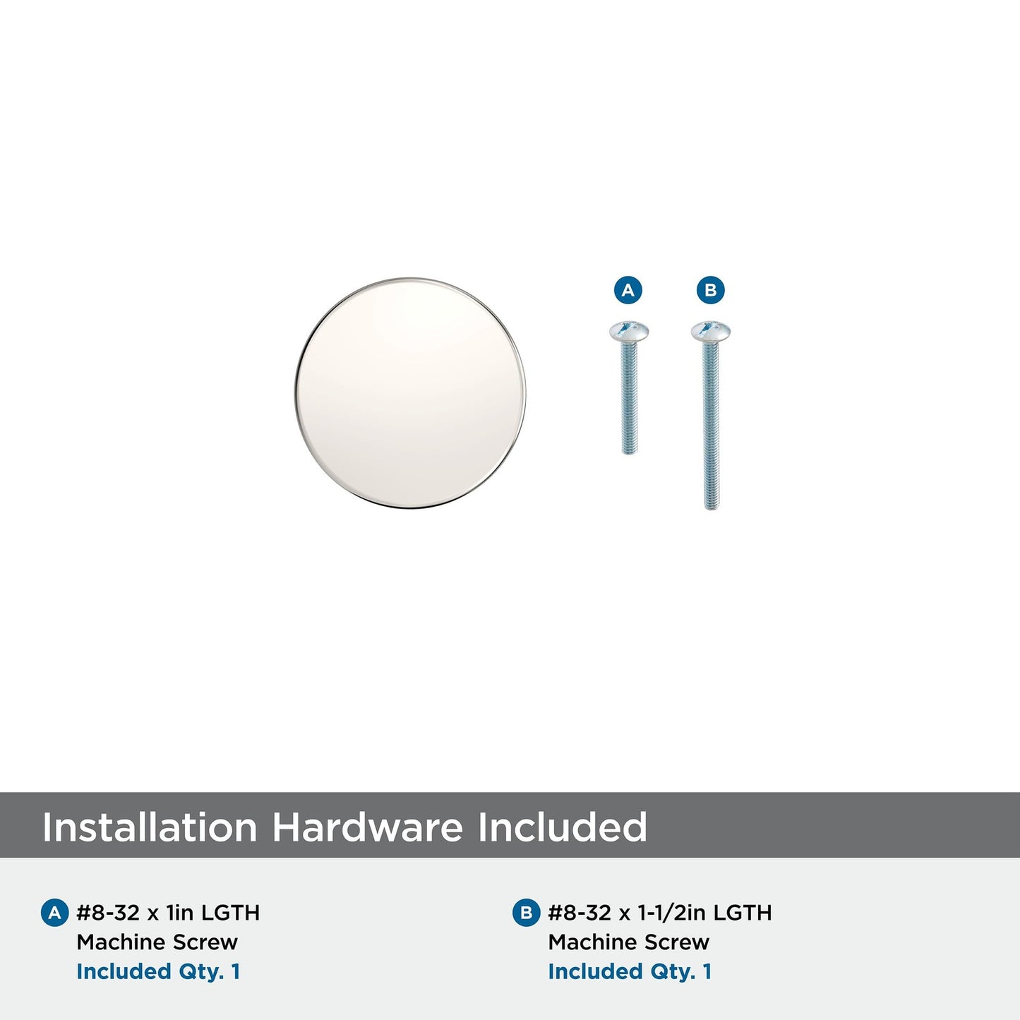 Amerock BP36904PN Versa 1-3/8 inch (35mm) Diameter Polished Nickel Cabinet Knob