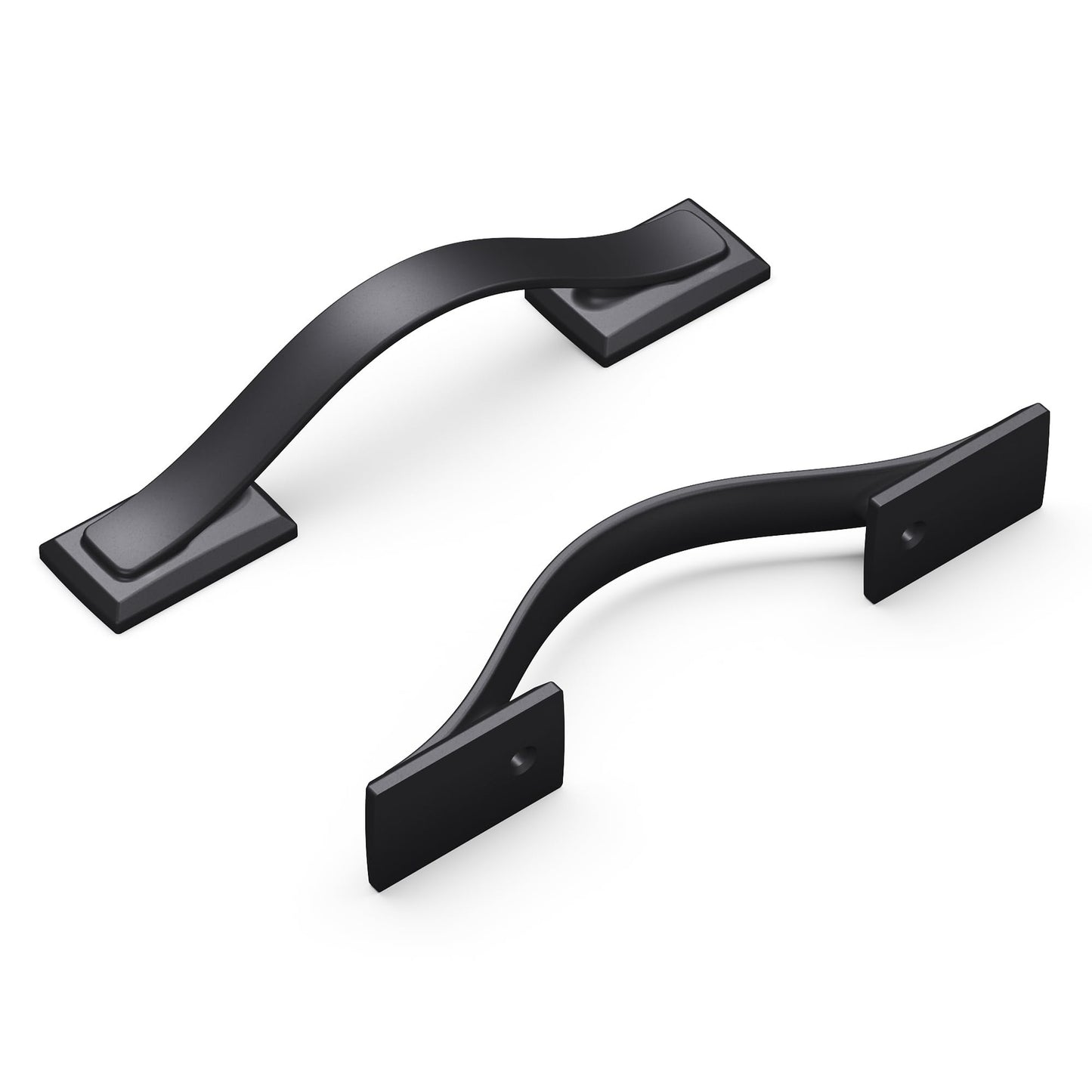 Hickory Hardware Dover 10 Pack Solid Core Kitchen Cabinet Pulls 3" Matte Black