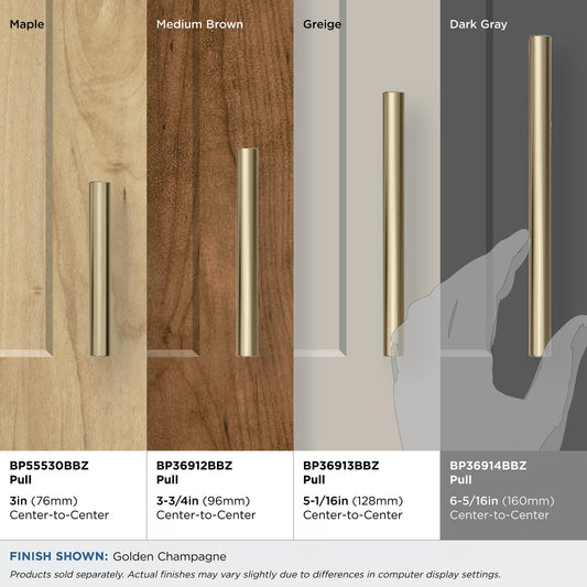 Amerock BP36914BBZ | Versa 6-5/16 inch (160mm) Center-to-Center Golden Champagne