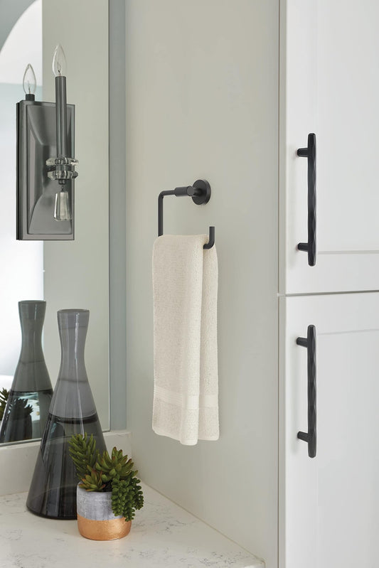 Amerock BH26541MB | Matte Black Towel Bar | 6-7/16 in Length Towel Holder