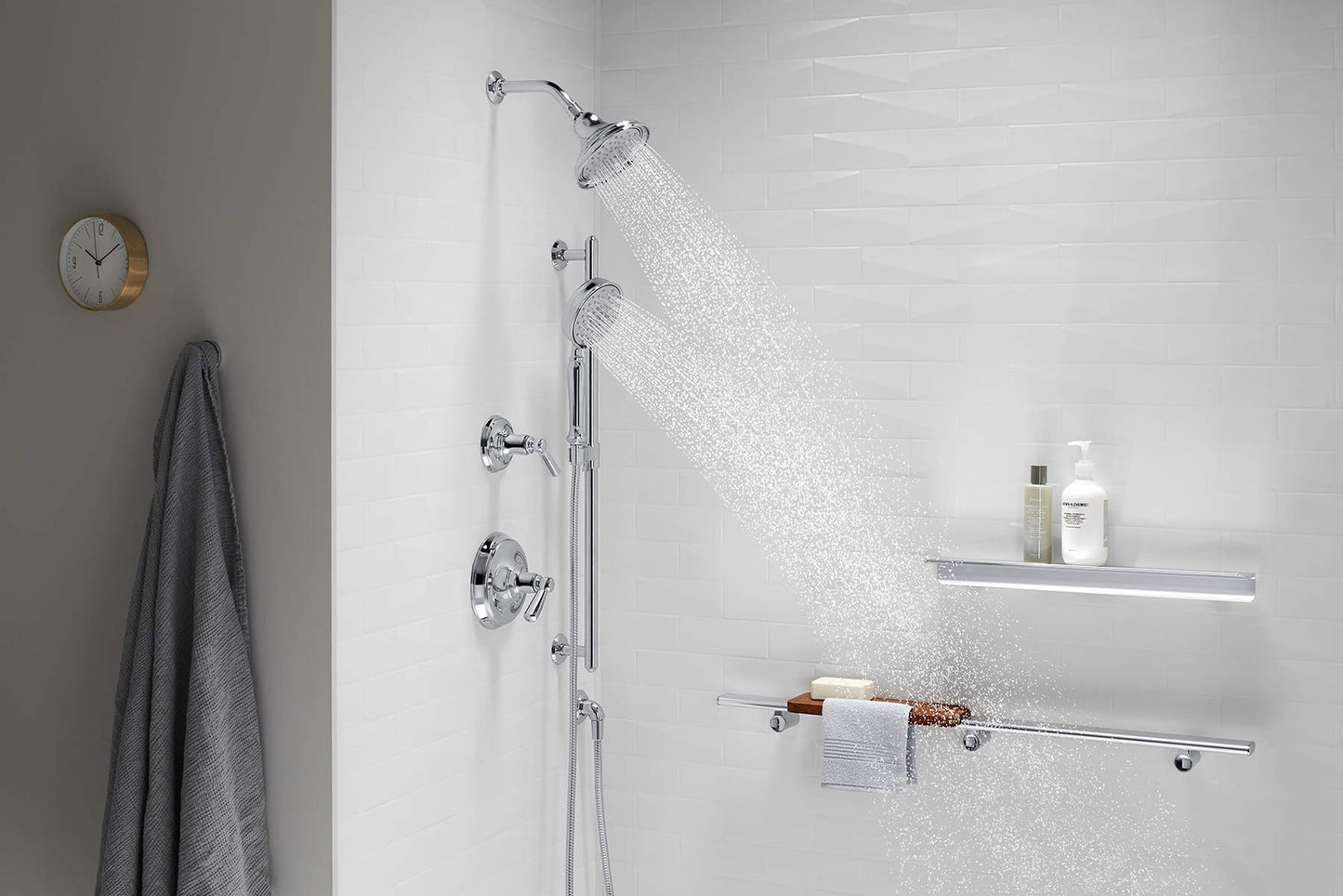 KOHLER 22163-G-CP Bancroft Handheld Showerhead with 3 Spray Settings,1.75GPM, PC
