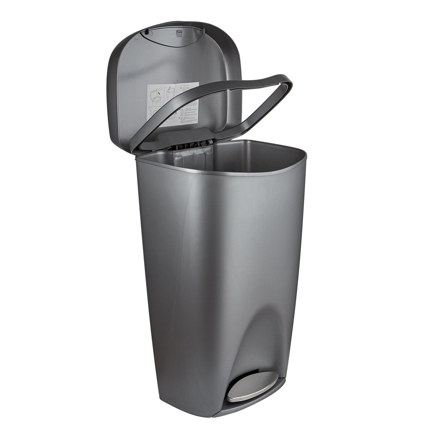 Umbra Brim 084200-410 13 Gal Trash Can Stainless Steel Foot Pedal Silver/Nickel