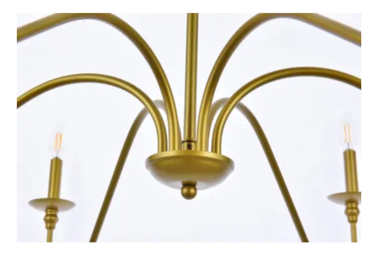Elegant Lighting LD5056D48 Rohan 6 Light 48"W Taper Candle Style - Brass