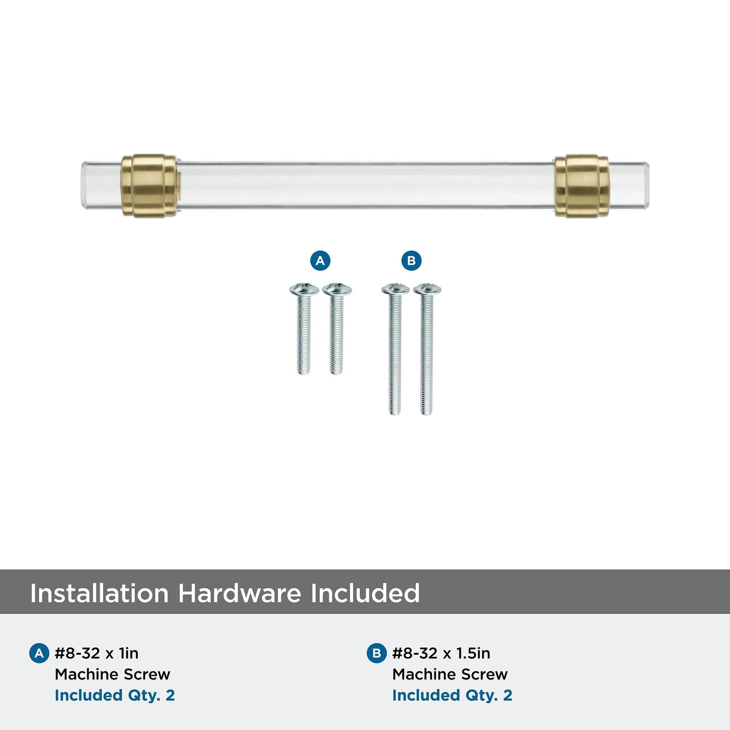 Amerock Cabinet Pull Clear/Champagne Bronze 5-1/16 inch Glacio 1 Pack