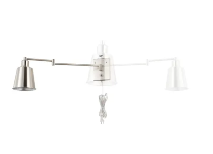 JONATHAN Y Lighting JYL7576 Cary 9" Tall LED Plug-In Wall Sconce - Nickel