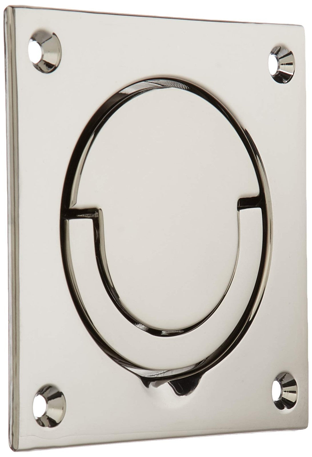 Baldwin 0397.055 Flush Ring Pull, Lifetime Bright Nickel