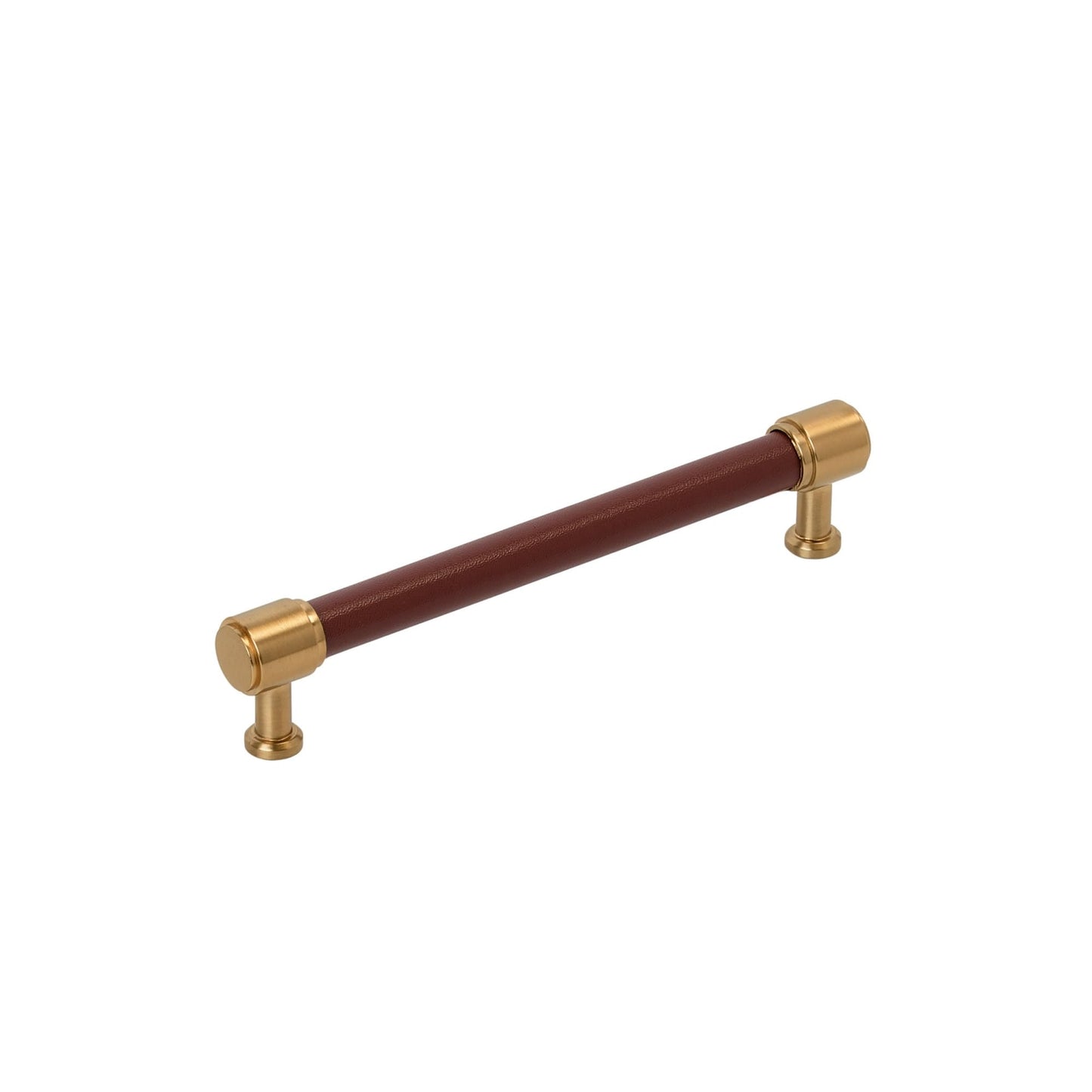 Amerock BP37539BRMLBR Lazzara 6-5/16" C2C Brown Leather Pull-Brushed Gold