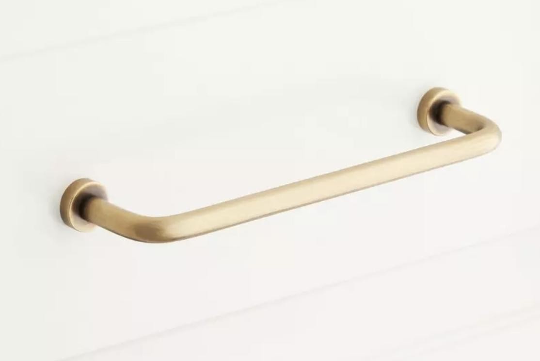 Signature Hardware 6-1/4" Sidra Brass Cabinet Pull Thin Profile - Antique Brass