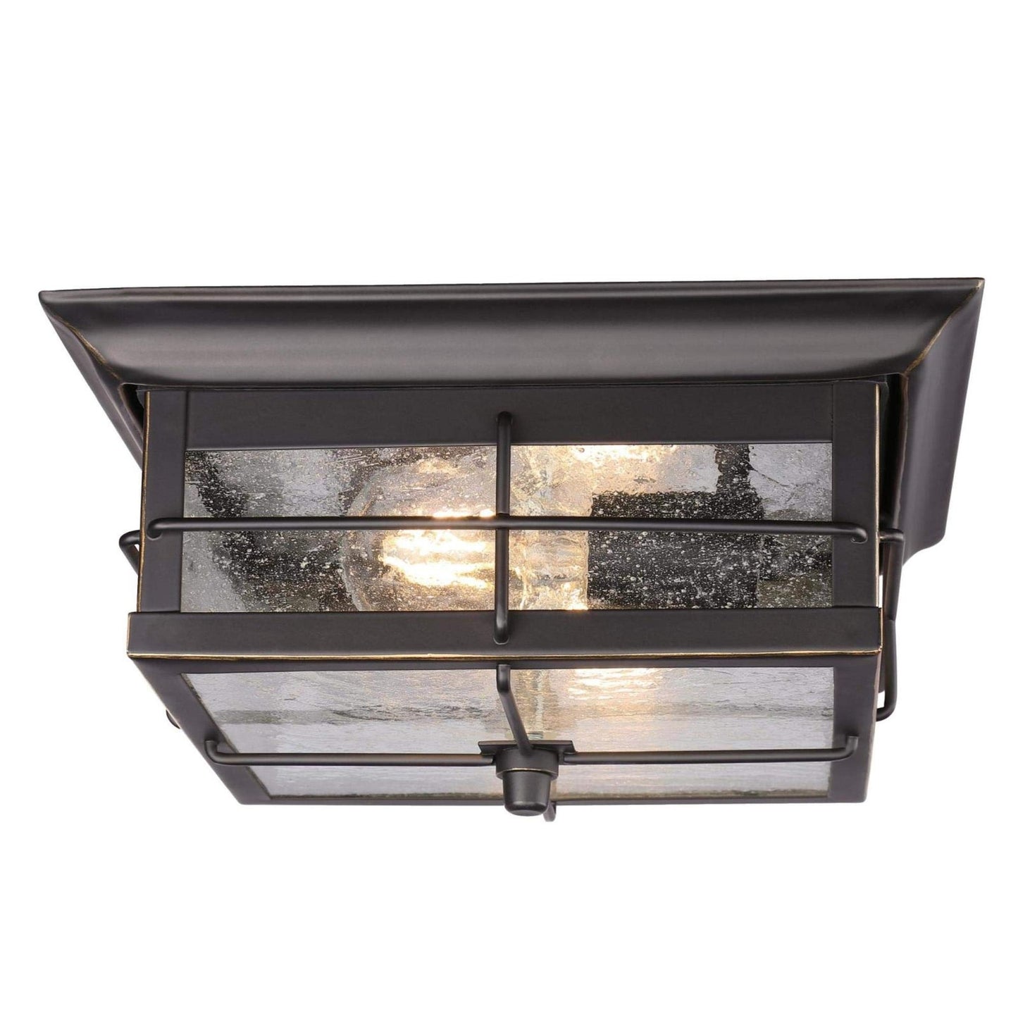 Westinghouse 6578400 Orwell 2 Light Outdoor Flush Mount Fixture ORB&Glass