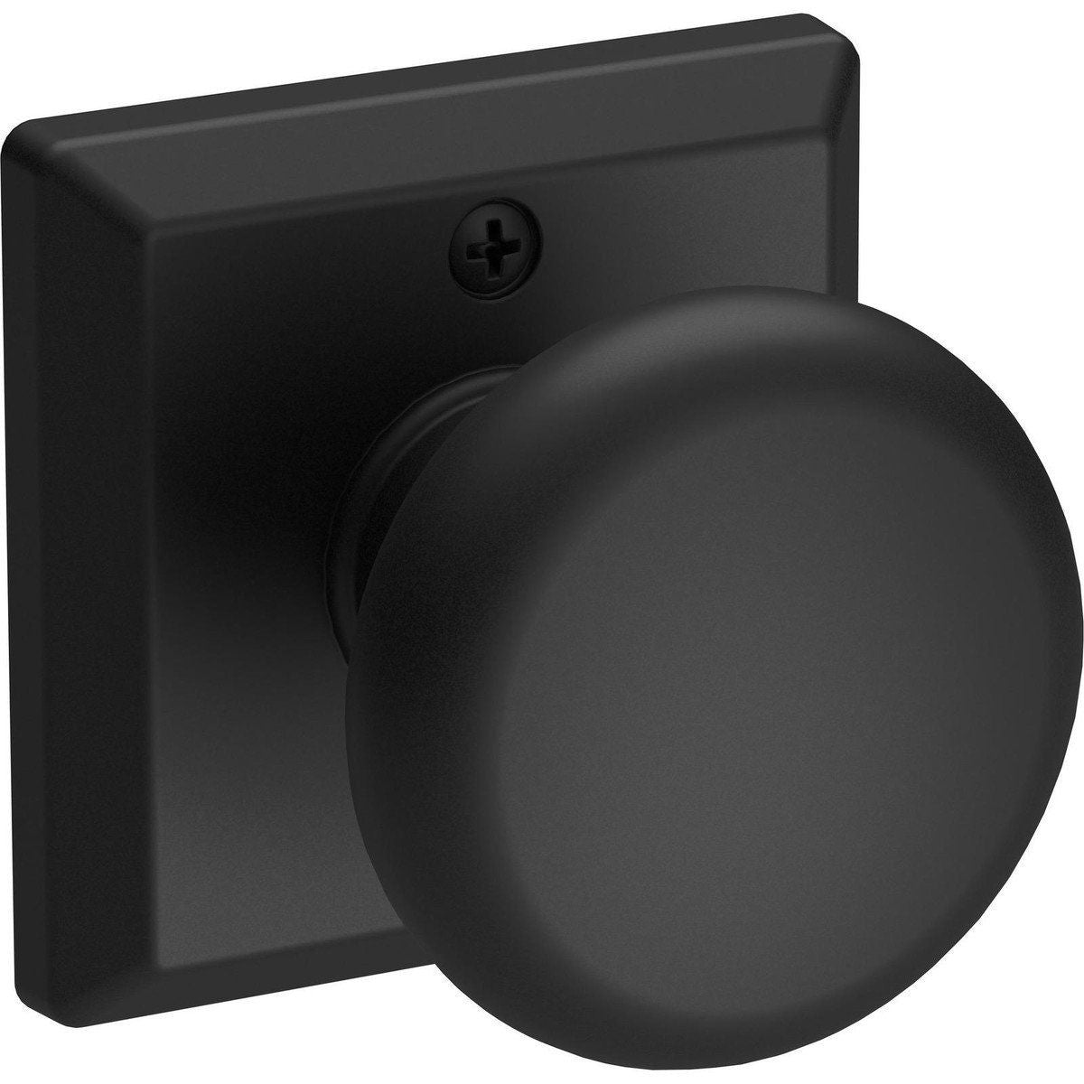 Baldwin HDROUTSR190 Half Dummy Round Knob &Traditional Square Rose Satin Black