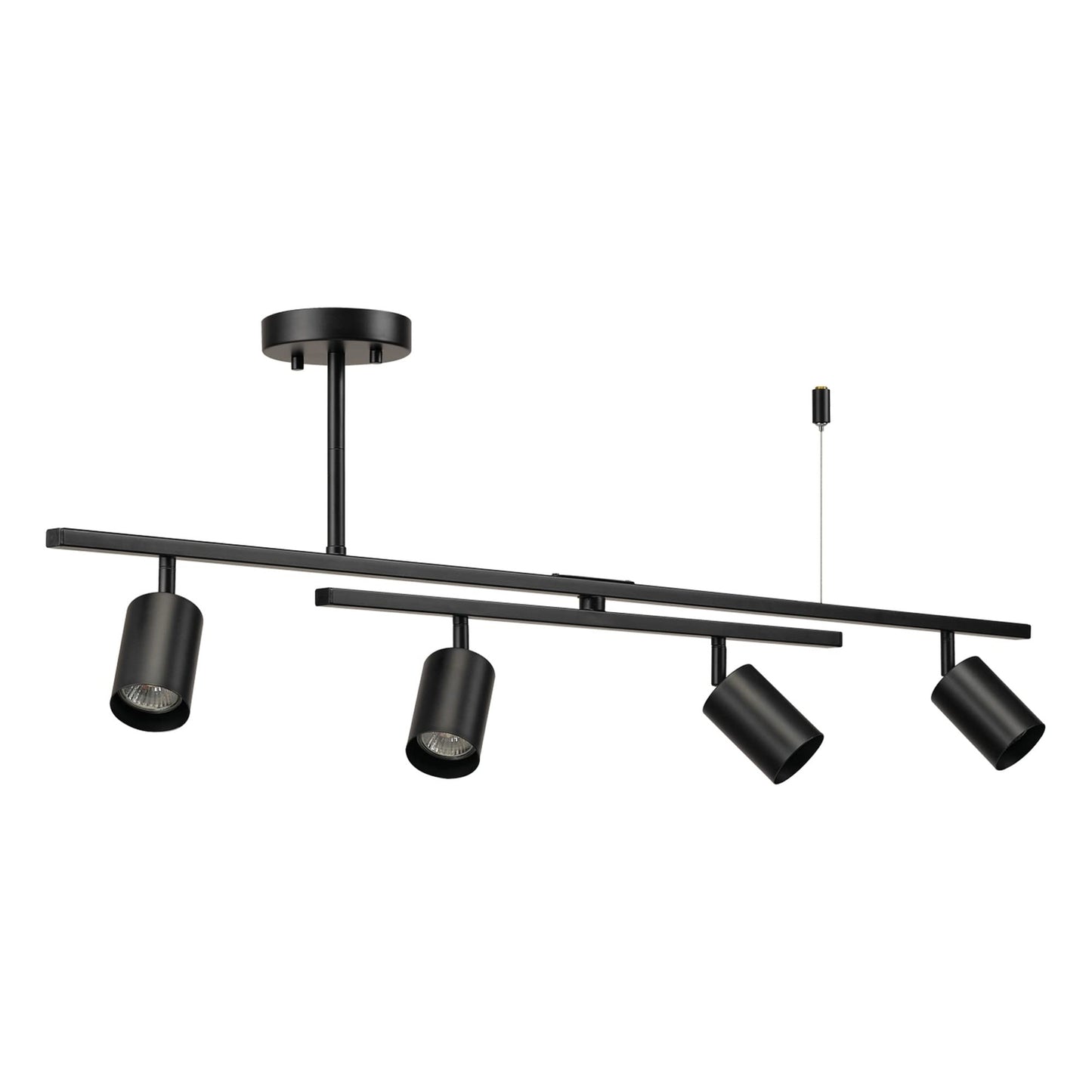 GLOBE Electric 57500 4-Light Track Lighting, Matte Black, Center Swivel Bar
