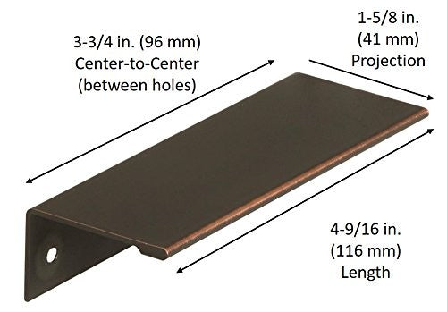 Amerock BP36574ORB Edge Cabinet Pull Oil Rubbed Bronze 3-3/4" C2C