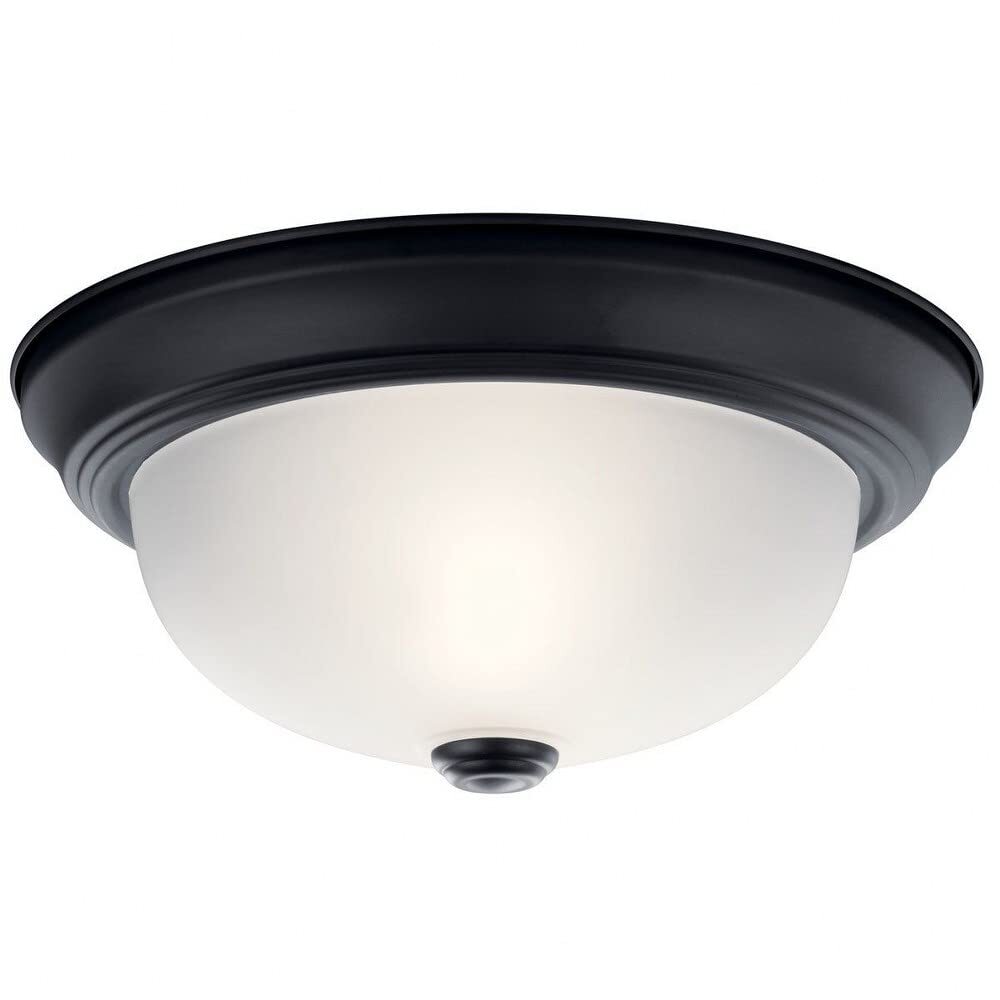 Kichler 8111BK Flush Mount, 1-Light 120 Total Watts, Black
