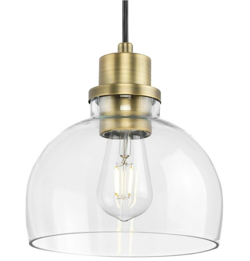 Progress Lighting P500405-163-Garris-1 Light Mini Pendant Farmhouse Style-Brass