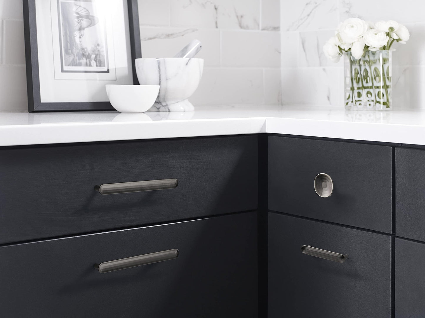 Amerock Cabinet Pull Gunmetal 6-5/16 inch (160 mm) Center to Center Concentric