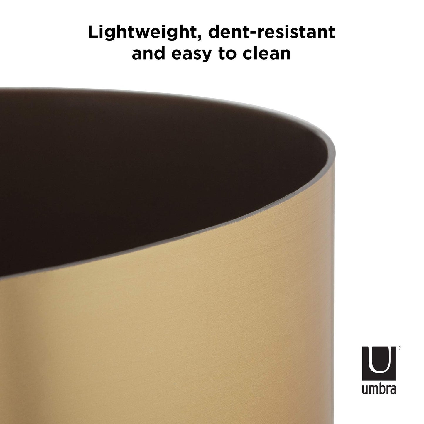 Umbra Metalla 4.75-Gallon(18L) Trash Can, Matte, Brass Look