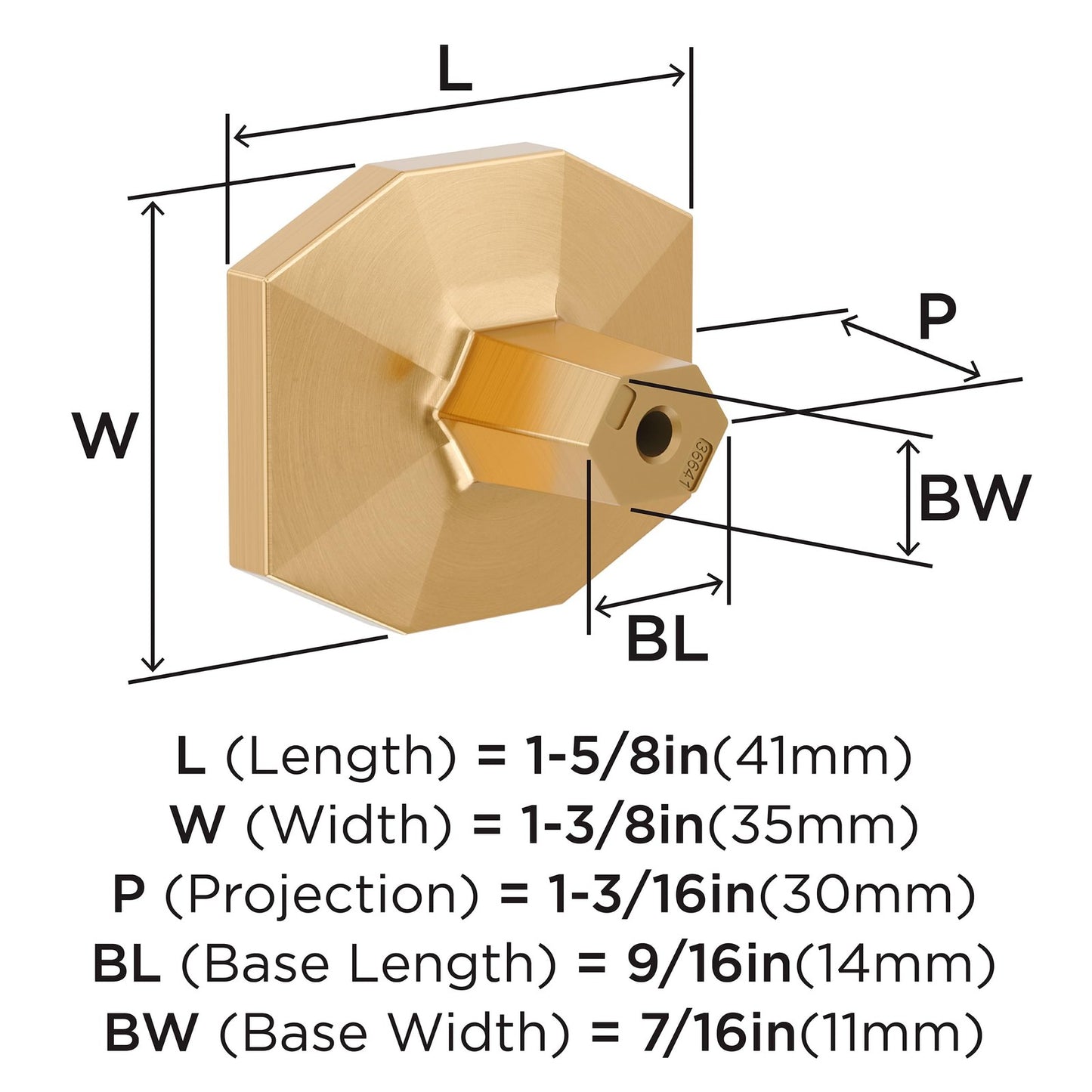Amerock St. Vincent 1-5/8" Length Champagne Bronze Cabinet Knob, BP36641CZ