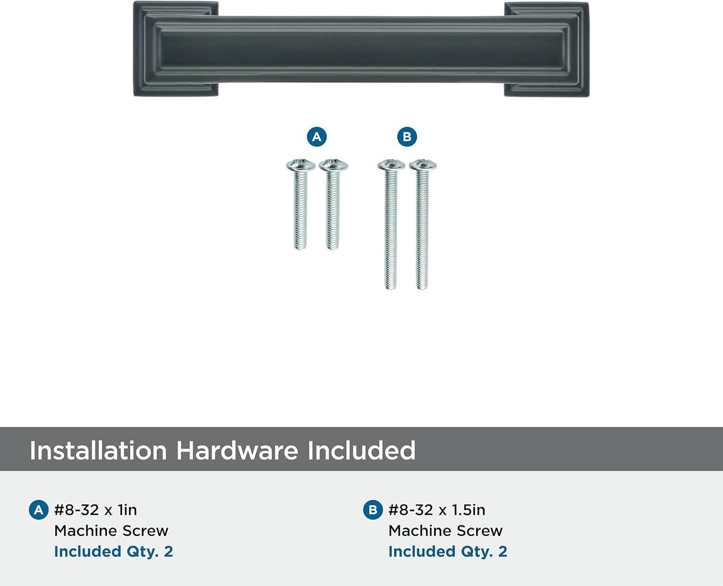 Amerock BP36764FB Appoint Cabinet Pull Matte Black 3" Center to Center